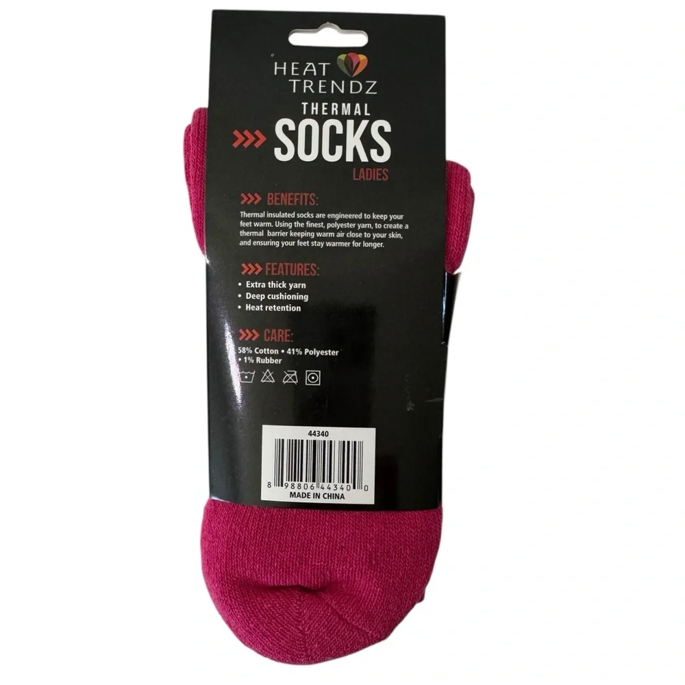 Heat Trendz Pink Thermal Socks TOG 2.3 Women Shoe Size 5-9 Extra  Thick Yarn NEW